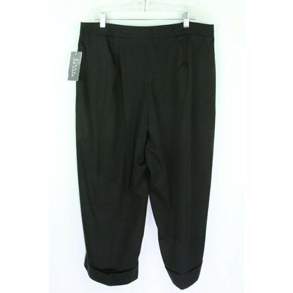 La Vita Black Cropped Wide Leg Pants Stretch Pockets Womens Size 18W NEW - Picture 4 of 7